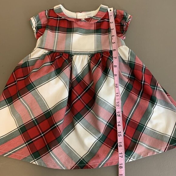 Carter's Short Sleeve Plaid Holiday Dress Tartan Red Christmas Girls 24 Months - Picture 10 of 11